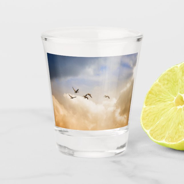 Copo De Shot Bando de Aves em Voo (Frente)