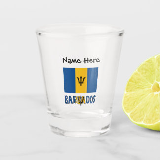 Copo De Shot Barbados e Bandeira de Barbados Personalizados