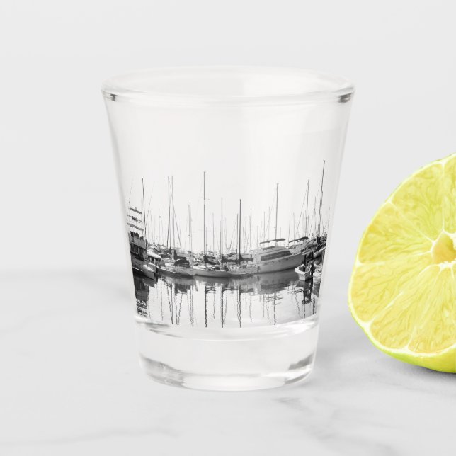 Copo De Shot Barcos no porto (Frente)