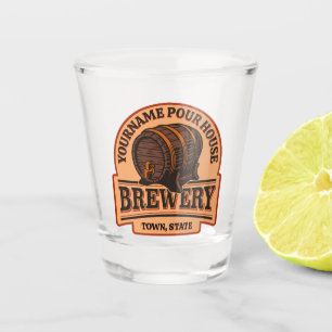 Copo De Shot Barril de cerveja de carvalho antigo nome personal