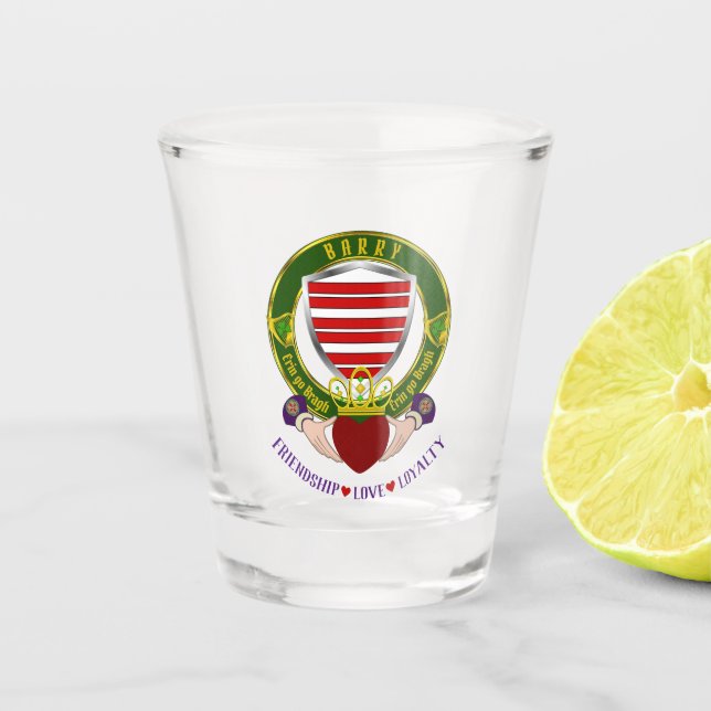 Copo De Shot Barry Irish Shield & Claddagh (Frente)