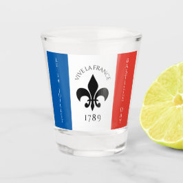 Copo De Shot Bastilha Day Fleur-de-Lis Tricolore França Flag