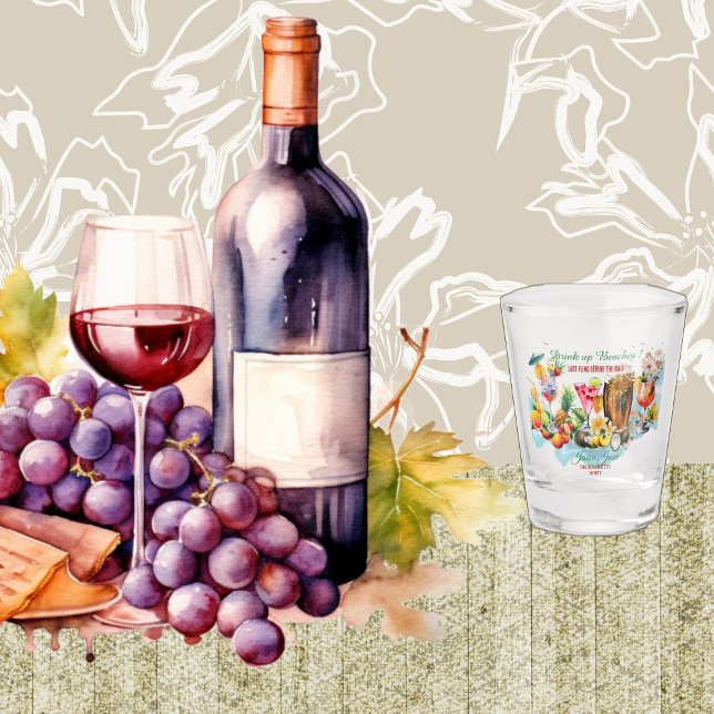 Copo De Shot Beba Até Cair Praias Coquetel Frutas Despedida de  (Drink Up Beaches Cocktail Fruit Bachelorette Party Shot Glass)