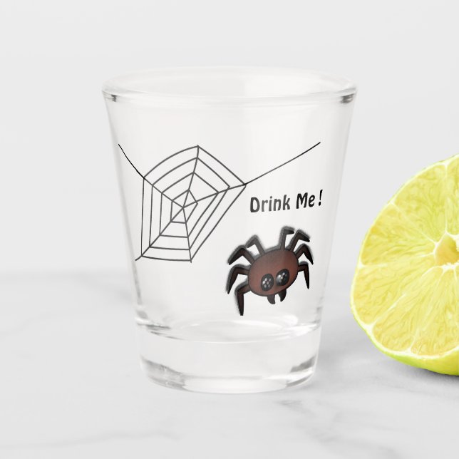 Copo De Shot Beba-me aranha Halloween (Frente)