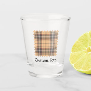 Copo De Shot Beige e Brown Tartan