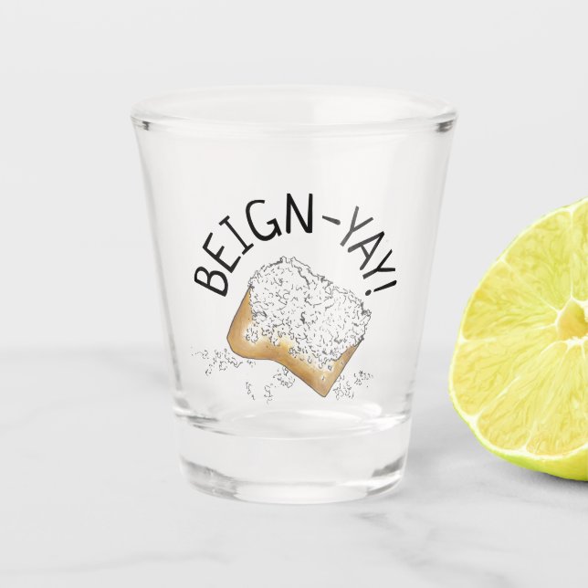 Copo De Shot Beign-Yay! Nova Orleans NOLA Beignet Paery Foodie (Frente)