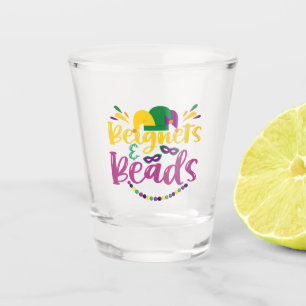 Copo De Shot Beignets & Miçanga Funny Mardi Gras - Presente no