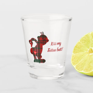 Copo De Shot Beije meu bumbum vermelho do Tartan