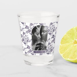 Copo De Shot Bela Arca de Fotos de Casamento Botânico com Nome