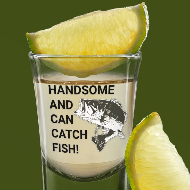 Copo De Shot Belo e Capaz De Capturar Baixo-Boca De Peixe (Funny fishing shot glass. Handsome and can catch fish.)