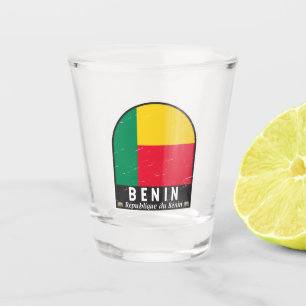 Copo De Shot Benin Flag Emblem Distress Vintage