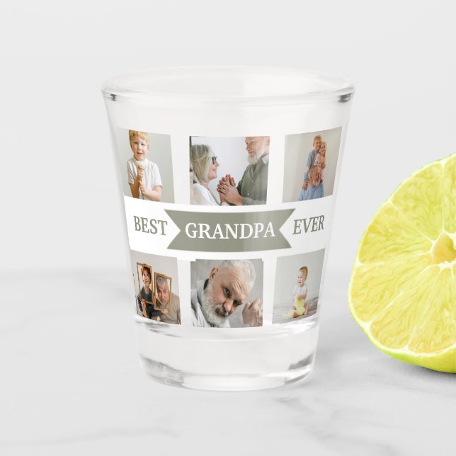 Copo De Shot Best Grandpa Ever | Custom Photos Shot Glass (Frente)