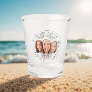 Copo De Shot Besties para sempre Foto personalizada simples e m