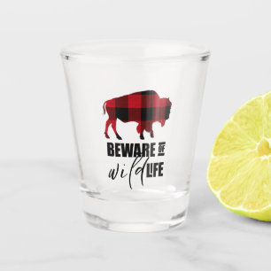 Copo De Shot Beware Wild Life Buffalo, Xadrez ID669
