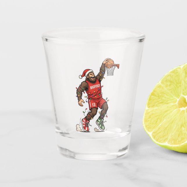 Copo De Shot Bigfoot Sasquatch Basquete Natal 2026 Feriado (Frente)