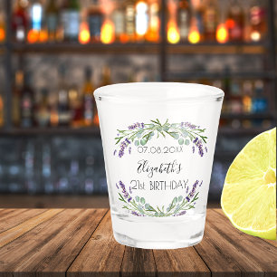 Copo De Shot Birthday lavender eucalyptus greenery name