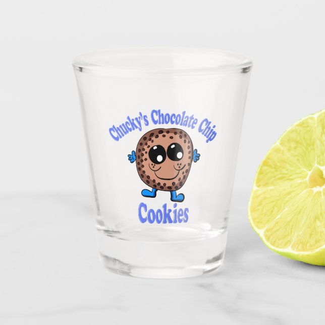Copo De Shot Biscoitos com gotas de chocolate do Chucky (Frente)