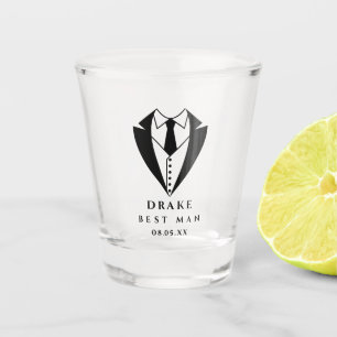 Copo De Shot Black Tux Best Man Personalizado Shot Glass