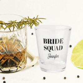 Copo De Shot Black Wedding Bride Squad Personalized