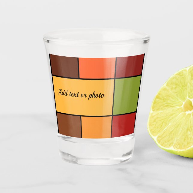 Copo De Shot Blocos de cores do outono (Frente)
