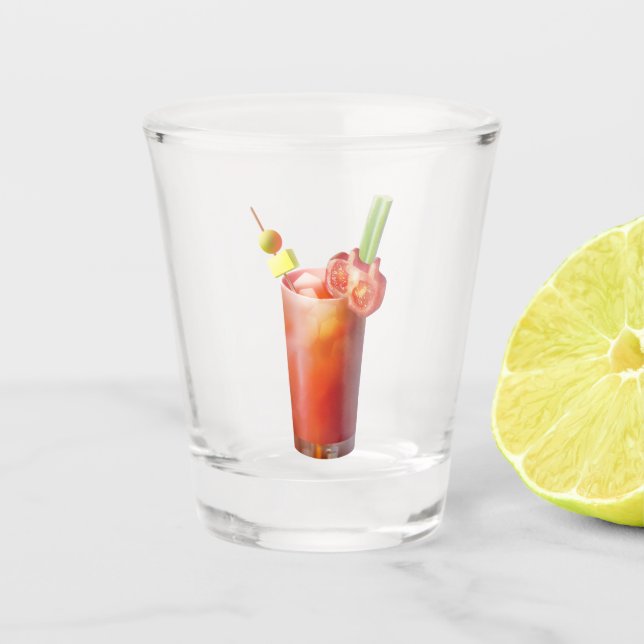 Copo De Shot Bloody Mary Caprichosa: Arte Surrealista com Coque (Frente)