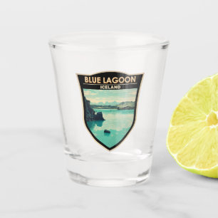 Copo De Shot Blue Lagoon Islândia Viagem Art Vintage