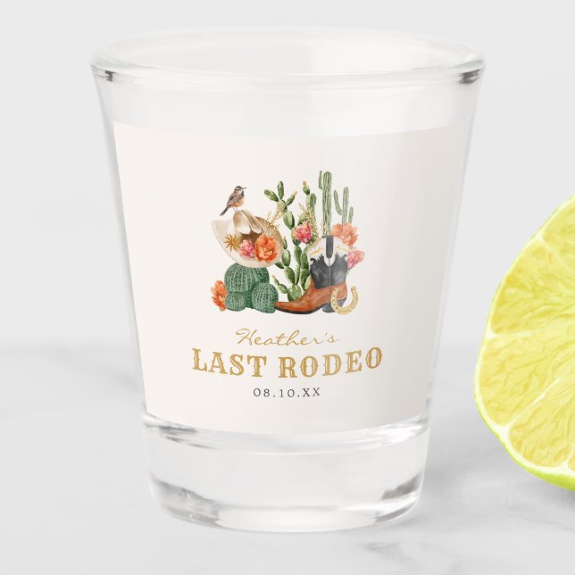 Copo De Shot Boêmio Ocidental (Western Boho Last Rodeo Bridal Shower Shot Glass by Painted Paperie
)