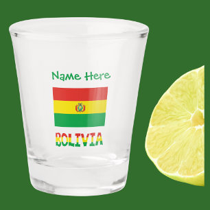 Copo De Shot Bolívia Bandeira Boliviana Personalização Verde