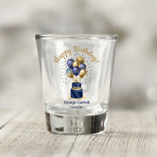 Copo De Shot Bolo de Balão Azul Marinho de Aniversário de 90 An