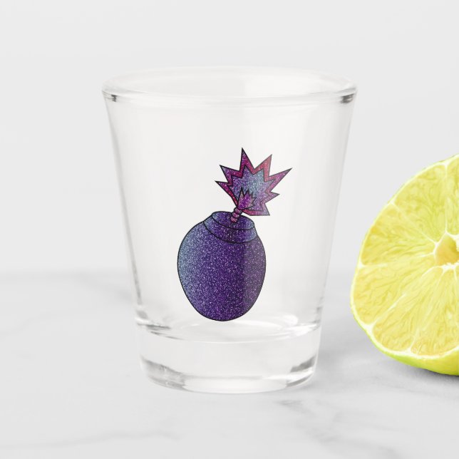 Copo De Shot Bomba Glitter Galaxy (Frente)