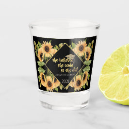 Copo De Shot Boné de Formando de girassóis