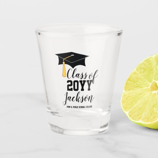 Copo De Shot Boné de formatura com a classe Tassel de 2025 (Frente)