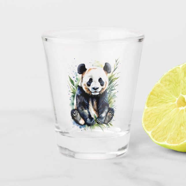 Copo De Shot Bonita Watercolor Panda Bear (Frente)
