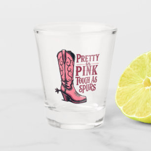 Copo De Shot Bonito a rosa forte como Spurs Cowgirl Boot Wester