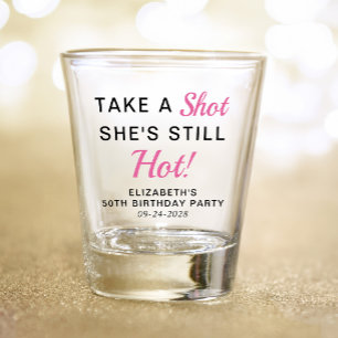 Copo De Shot Bonito Favor de Festa de aniversário Rosa 50º