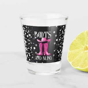 Copo De Shot Boots and Bling Festa de solteira rosa