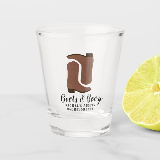 Copo De Shot Boots & Booze Austin Texas Bachelorette (Frente)