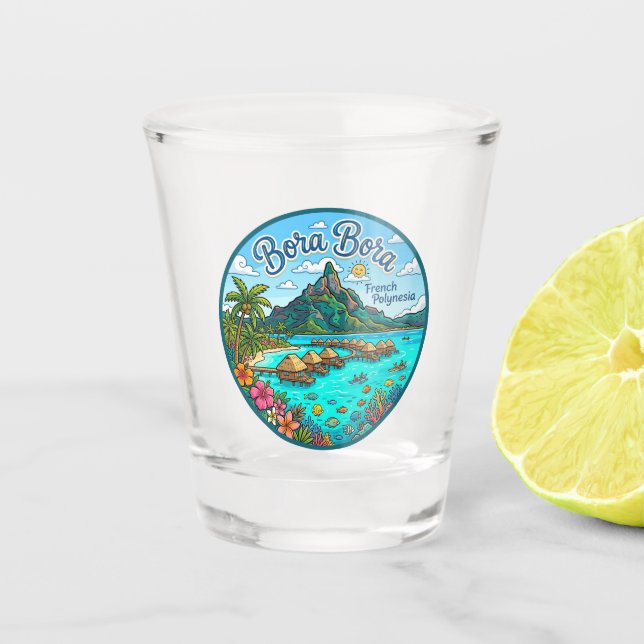 Copo De Shot Bora Bora Polinésia Francesa (Frente)