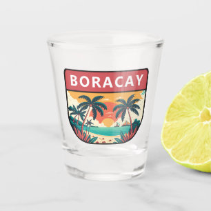 Copo De Shot Boracay Filipinas Retro Emblem