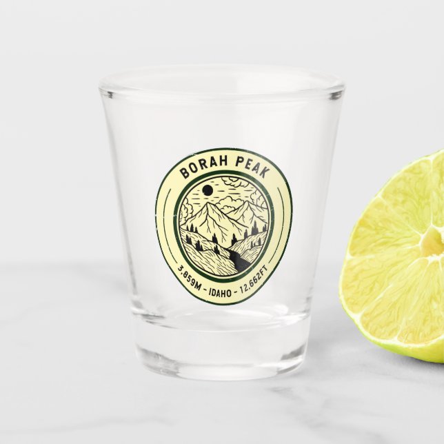 Copo De Shot Borah Peak Idaho Caminhando Viagem (Frente)