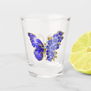 Copo De Shot Borboleta Safira Flor