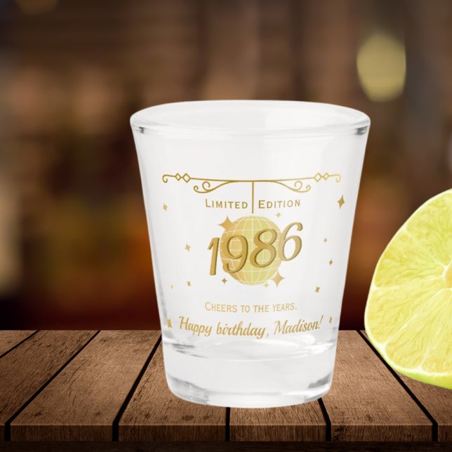 Copo De Shot Born in 1986 40th birthday party drinks barware (Criador carregado)
