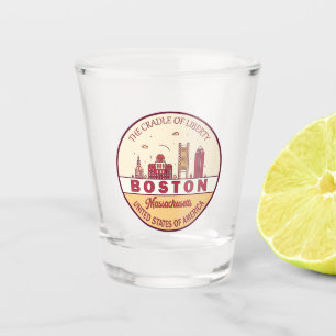 Copo De Shot Boston Massachusetts Skyline Emblem