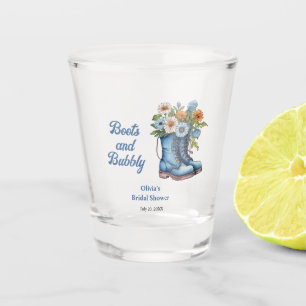 Copo De Shot Botas Azuis e Bridal Shower Ocidental Espumante 