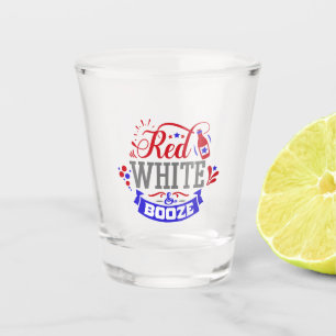 Copo De Shot Branco vermelho e bebidas