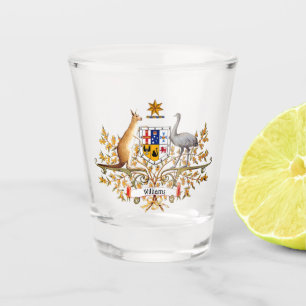 Copo De Shot Brasão australiana seu texto