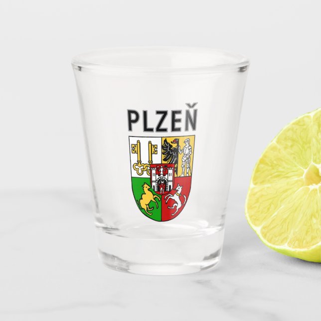 Copo De Shot Brasão de Armas de Plzeň, República Tcheca (Frente)