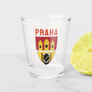 Copo De Shot Brasão de armas de Praga, República Tcheca