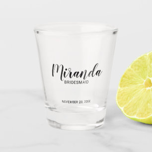 Copo De Shot Bridesmaid Personalizado de Script Moderno