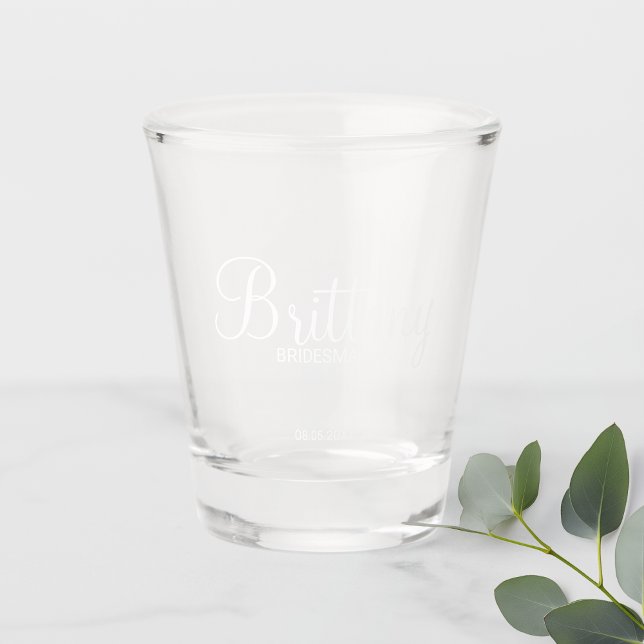 Copo De Shot Bridesmaids Personalizados de Script Moderno (Criador carregado)